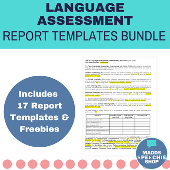 Preview of Language Assessment Report Templates BUNDLE