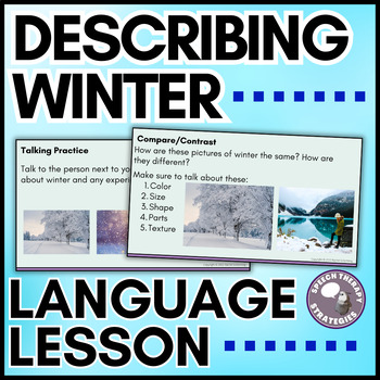 Preview of Describing Winter: Speech Therapy Vocabulary Lesson PowerPoint | Real Pictures