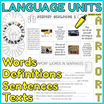 Preview of Language Units Words Definitions Sentences Texts | AIRPORT