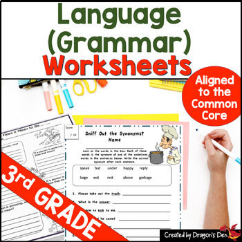 Preview of Language Worksheets for 3rd Grade Print and Digital