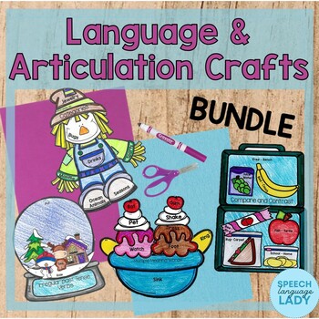 Preview of Speech Therapy Crafts | Language and Articulation Bundle