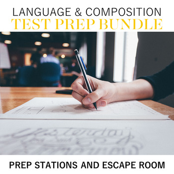 Preview of Language and Composition Test Prep Bundle: Prep Stations and Escape Room