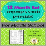 Language and Vocabulary for Middle School Speech Therapy 1