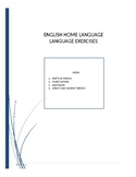 Language exercises for Parts of Speech, Punctuation, Sente