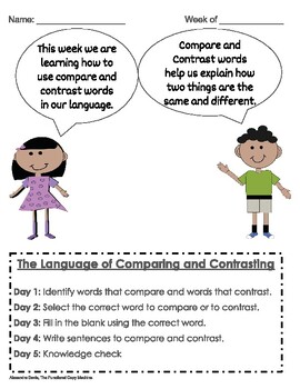 Preview of Language of Comparing and Contrasting: Guided Mini-Lessons and Knowledge Check