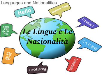 Preview of Languages and Nationalities activity