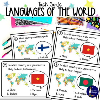 Preview of Languages of the World Printable and Digital BOOM Cards