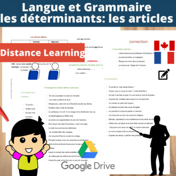 Preview of Langue et Grammaire:les déterminants: les articles (Formation+Exercices) French