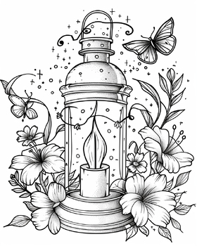 Preview of Magic Lantern Coloring Book For Kids| 117 Magic Lantern Coloring Pages For Kids