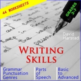 Language Skills: 44 Printable Writing, Grammar, Editing Worksheets (Gr. 3-7)