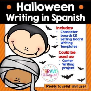 Preview of Halloween Writing Activity - Lanza y Escribe tu Historia de Halloween