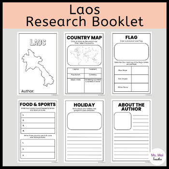 Preview of Laos Research Booklet/Flip Book - Non-Fiction Research and Writing Project