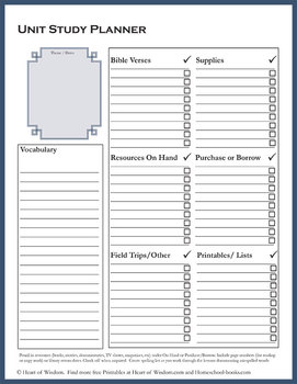 Preview of Lapbook or Thematic Unit Study Planner