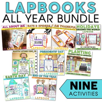 Preview of Monthly and Seasonal Crafts & Projects Bundle - Lapbooks All Year