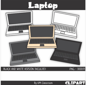 laptop black and white clip art