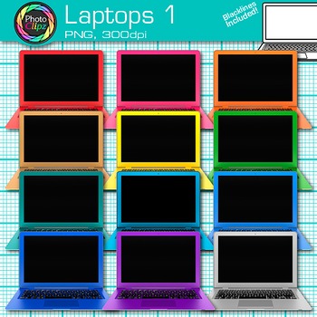 Preview of Laptop Clipart: 13 Front View Computer Technology Clip Art Transparent PNG B&W