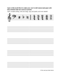 Large 5-Stave Music Manuscript Paper with Editable Symbols
