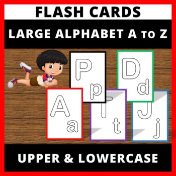 Preview of Large Alphabet Flash Cards Printable A to Z, Upper & Lowercase For Kids