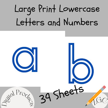 Preview of Large Alphabet Letters and Numbers, Lowercase Letters and Number Templates 0-9,