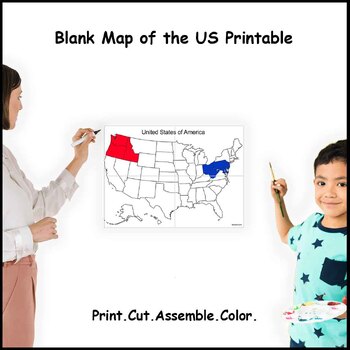 Preview of Large Blank US Map Without States Labeled (4 sheets)