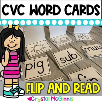 Preview of Large CVC Word Cards | 38 Blending CVC Words Cards | CVC Word Practice