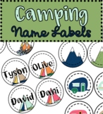 Large Camping circle labels, editable, organization, decor