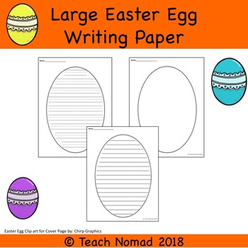 Preview of Large Easter Egg Shape Writing Paper Templates