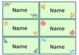 Large Editable Name Labels _ Sea creatures _ green