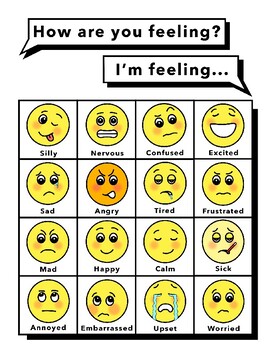 Large Feelings Chart by Half Dozen Hats | Teachers Pay Teachers