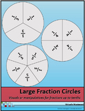 Large Fraction Circles Manipulatives or Visuals/Posters