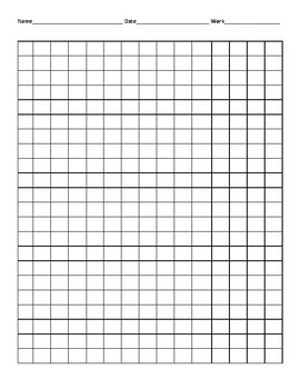 Preview of Large Grid Paper- name, date, work