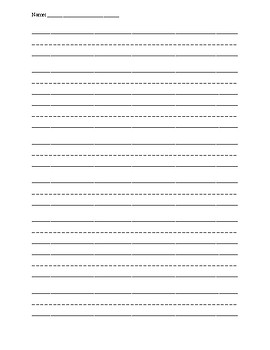 Lined Writing Paper with Wide Space for Big Letters
