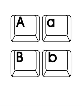Preview of Large Keyboard Letter Keys - Capital AND Lowercase - Computer Lab Tech Decor