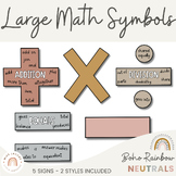 Large Math Symbols | Boho Rainbow Math Classroom Decor