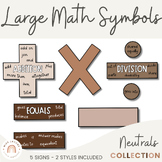 Large Math Symbols | Ombre Neutrals Math Classroom Decor
