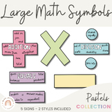 Large Math Symbols | Spotty Pastels Math Classroom Decor