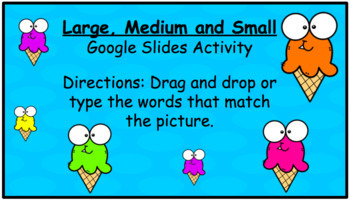 Preview of Large, Medium, and Small- Google Slides Activity 