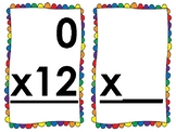 Large Multiplication Flashcards Facts 0-12