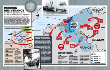 Large Poster: A Visual Guide to the Evacuation at Dunkirk by Aussie EdSpark