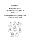 Large Print- 54 TEXTS- Functional Skills Level 1&2 Reading