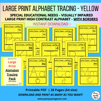 Preview of Large Print Alphabet Tracing, Special Educational Needs, Visually Impaired