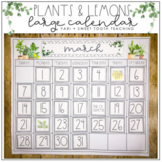 Large Calendar |EDITABLE| Lemon & Plant Decor Theme