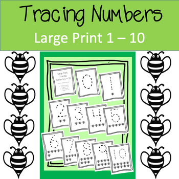 Tracing Numbers For Visually Impaired Kids: Low Vision Practice Paper For  Kids ,Thick Black Lines , Practice WorkBook For Preschool & Kindergarten