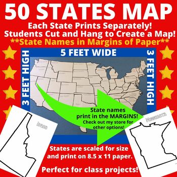 Preview of Large Printable Blank United States Wall Map Without State Names