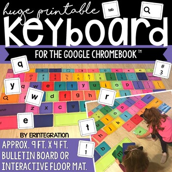 Preview of Large Printable Keyboard  Bulletin Board with Google Chromebook Keys