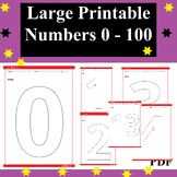 Large Printable Numbers 0 - 100