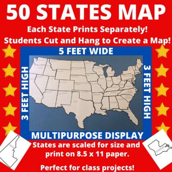Preview of Large Printable United States Wall Map with State Names 