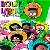 Large Round Editable Labels | Neon Colors | Editable