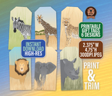 Wildlife Safari Gift Tags - Printable African Animal Theme