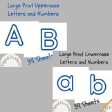 Large Uppercase and Lowercase Alphabet Letters and Numbers 0 - 9